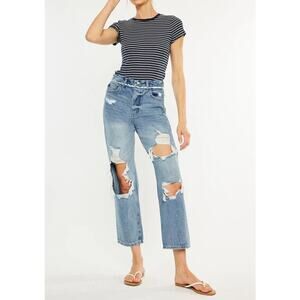 Kancan Sylvie Ultra High Rise 90's Boyfriend Jeans Blue 5 / 26